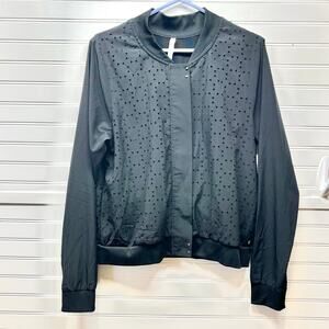 Fabletics Lazer Cut Out Design Bomber Jacket Size L